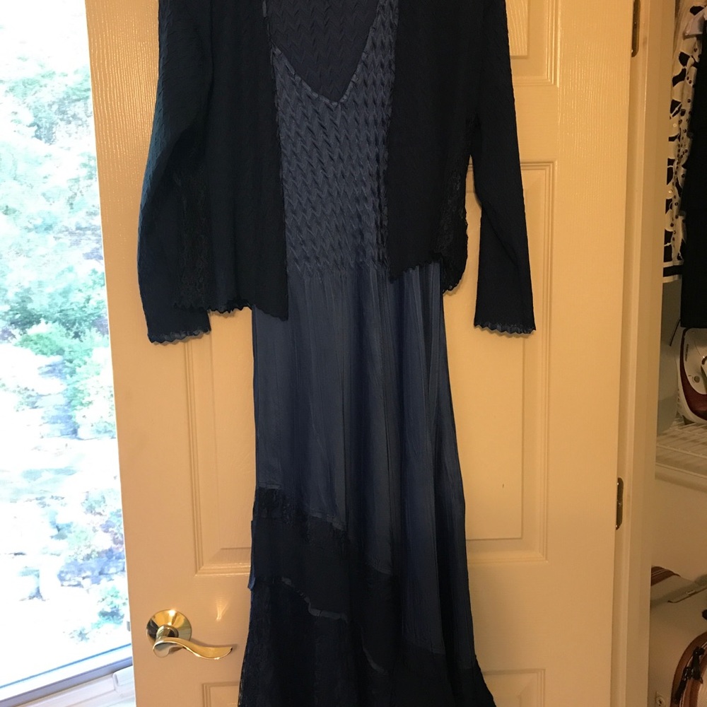 Komarov V-neck midi dress with jacket